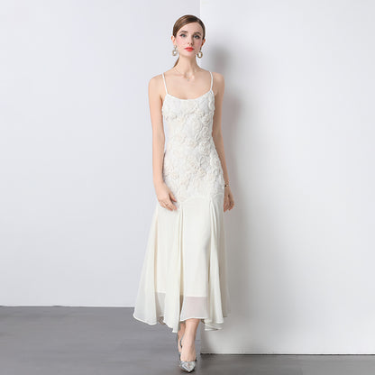 Dames Robe de Soirée Élégante Floral Ornée Chic und Stil
