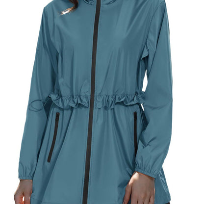 Ladies Light Transition Jacket with Adjustable Drawstring and Side Pockets Chic and Style