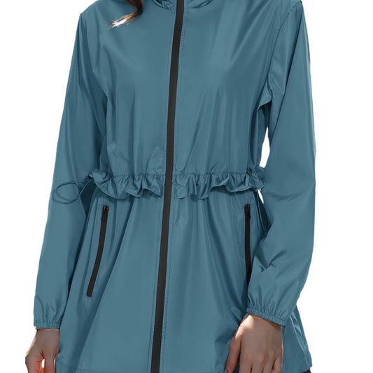 Ladies Light Transition Jacket with Adjustable Drawstring and Side Pockets Chic and Style