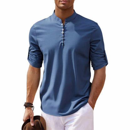 Chemise pour hommes avec des boutons modernes et des manches enroulées pratiques Chic und Stil