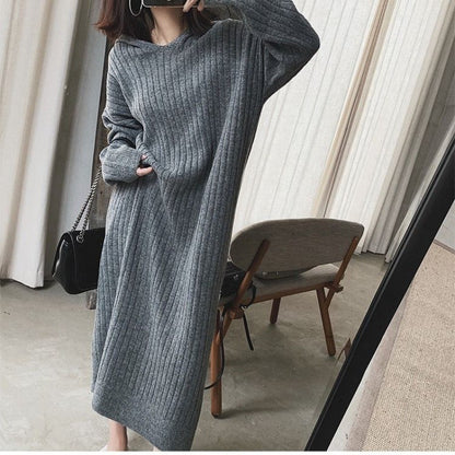 Robe en tricot pour femmes avec un élégant design côtelé et une coupe oversize Chic und Stil