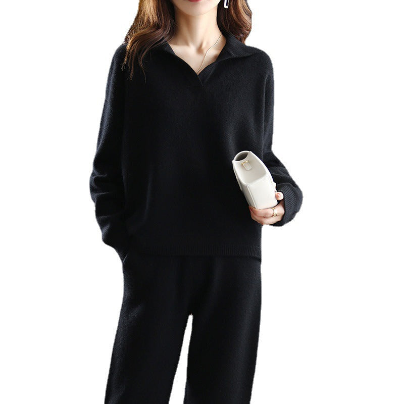 Pull en tricot confortable pour femmes avec un col à la mode et une coupe décontractée Chic und Stil