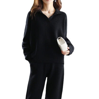 Pull en tricot confortable pour femmes avec un col à la mode et une coupe décontractée Chic und Stil