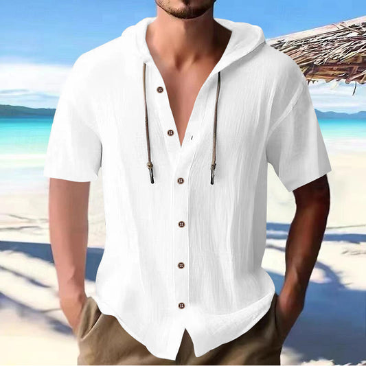 Chemise décontractée à manches courtes pour hommes avec capuche Chic und Stil