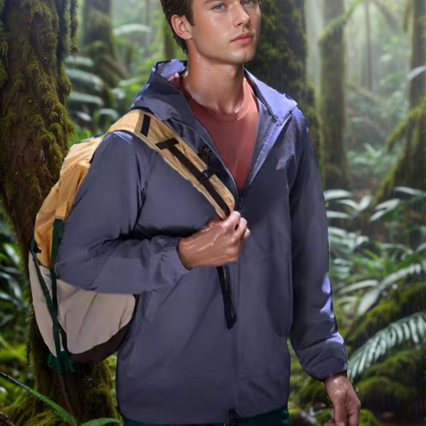 Functional transition jacket for men with adjustable collar Chic und Stil