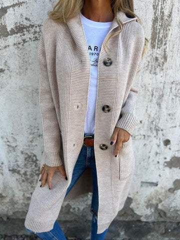 Dames cardigan avec capuche et grands boutons Chic und Stil