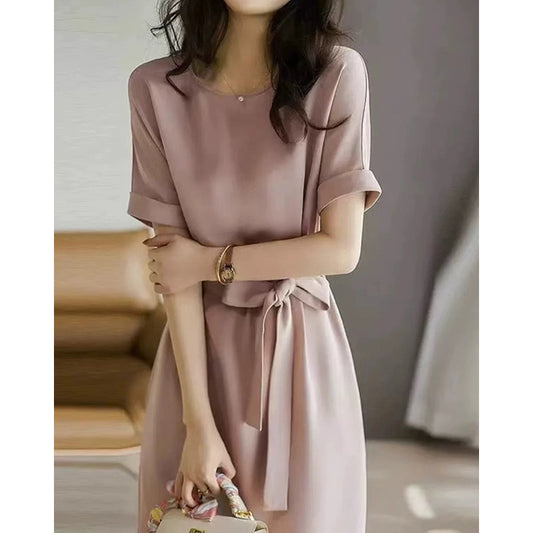 Robe A-Line Élégante pour Femme avec Ceinture Chic und Stil