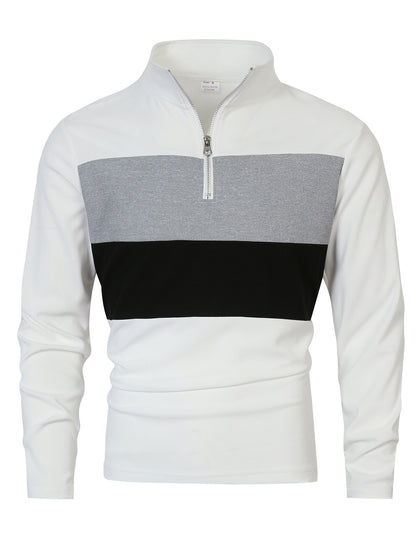 Pull-over zippé pour hommes avec une coupe de couleur tendance et un style confortable Chic und Stil