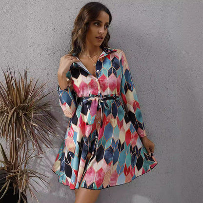 Robe chemise pour femmes avec une taille élégante Chic und Stil