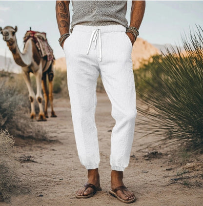 Casual cargo pants for men with elastic waistband and practical pockets Chic and Style