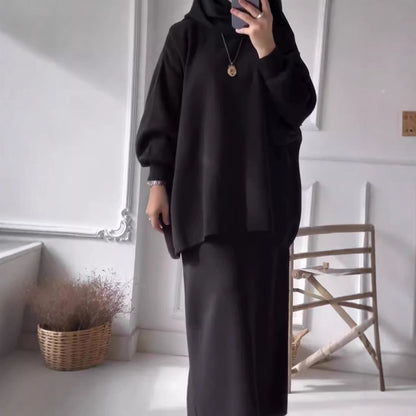 Dames ensemble de vêtements décontracté à deux pièces avec une coupe ample et des manches bouffantes élégantes Chic und Stil