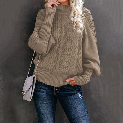 Pull en tricot pour femmes avec col haut et design texturé Chic und Stil