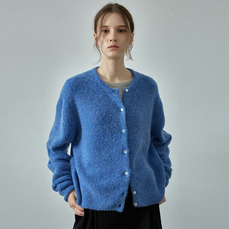 Dames gilet en tricot douillet avec fermeture à boutons et coupe oversized Chic und Stil