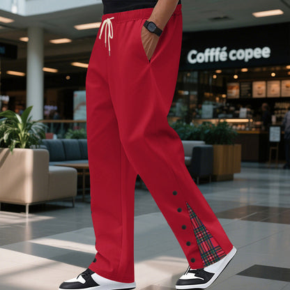 Pantalons de loisirs confortables pour hommes avec détails en carreaux sur les côtés Chic und Stil