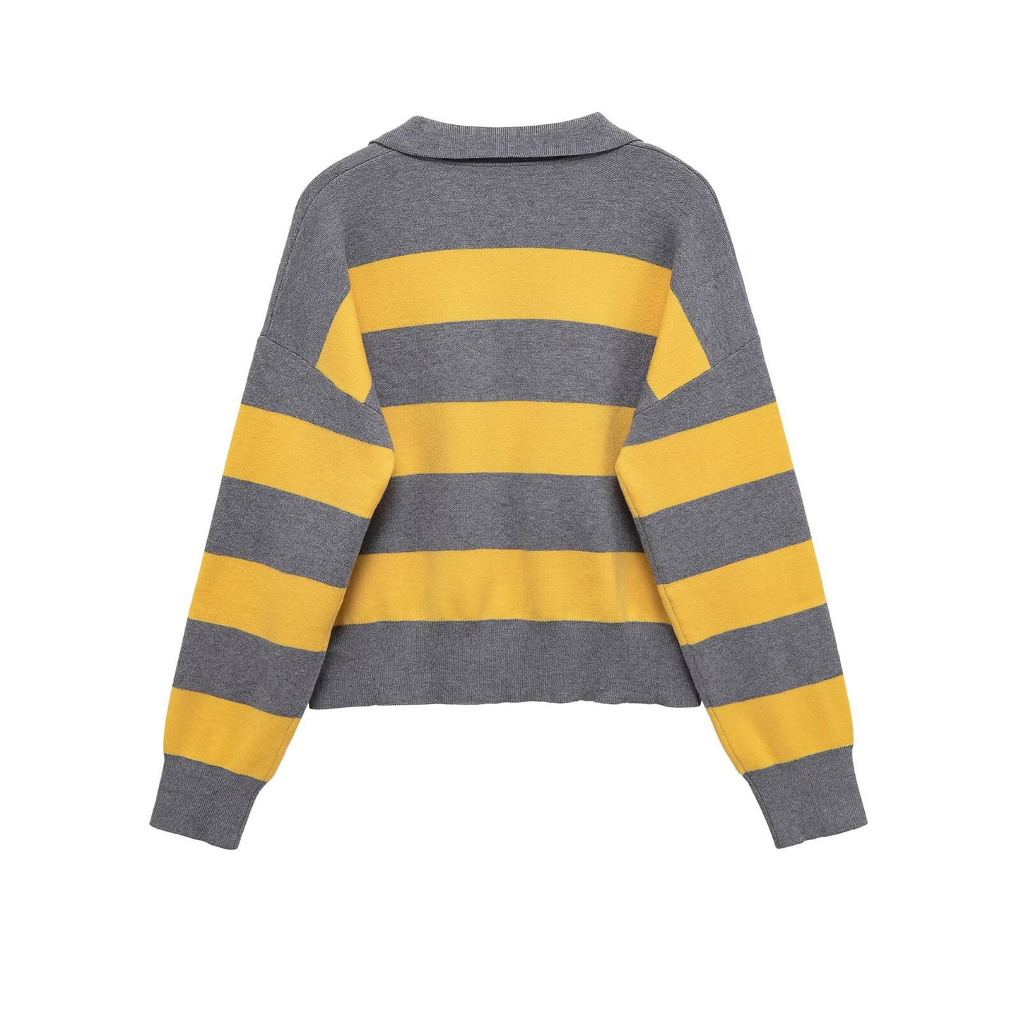 Pull décontracté pour femme avec col polo et motif rayé Chic und Stil