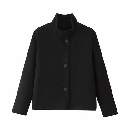 Damen Übergangsjacke mit hohem Kragen und Knopfdetails Chic und Stil