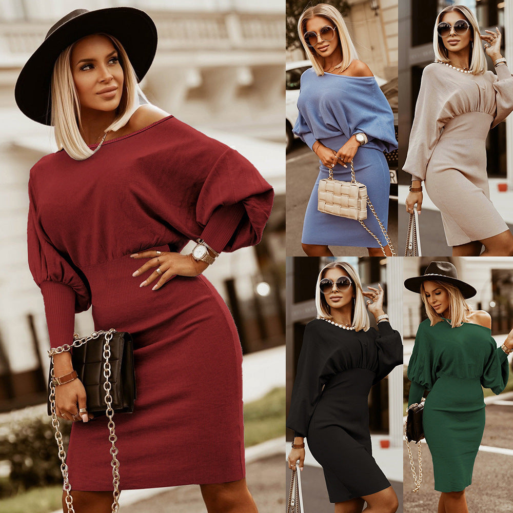 Robe tricotée décontractée à épaules nues Chic und Stil