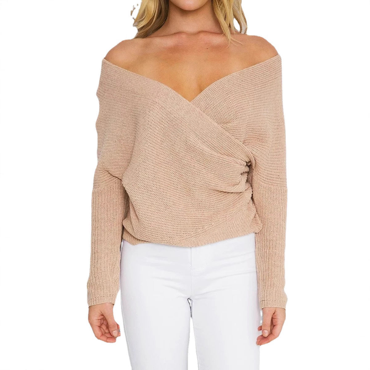 Pull enroulé pour femmes avec un magnifique décolleté en V et une coupe décontractée Chic und Stil