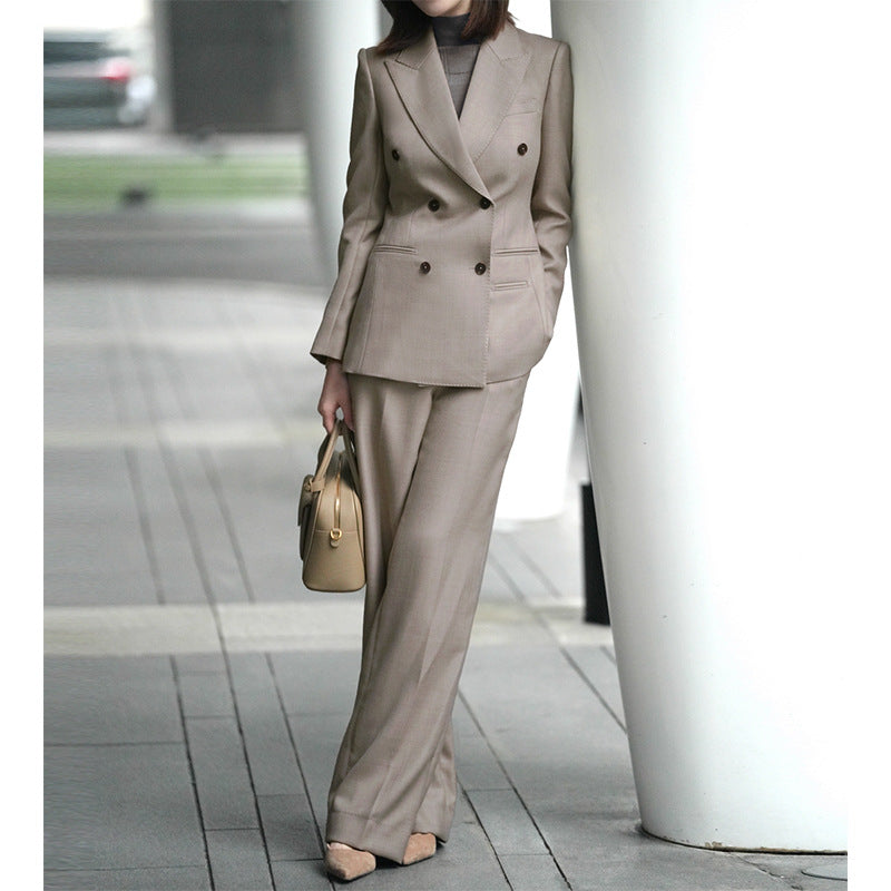 Veste tailleur double boutonnage et pantalon pour femmes Chic und Stil