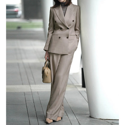 Veste tailleur double boutonnage et pantalon pour femmes Chic und Stil