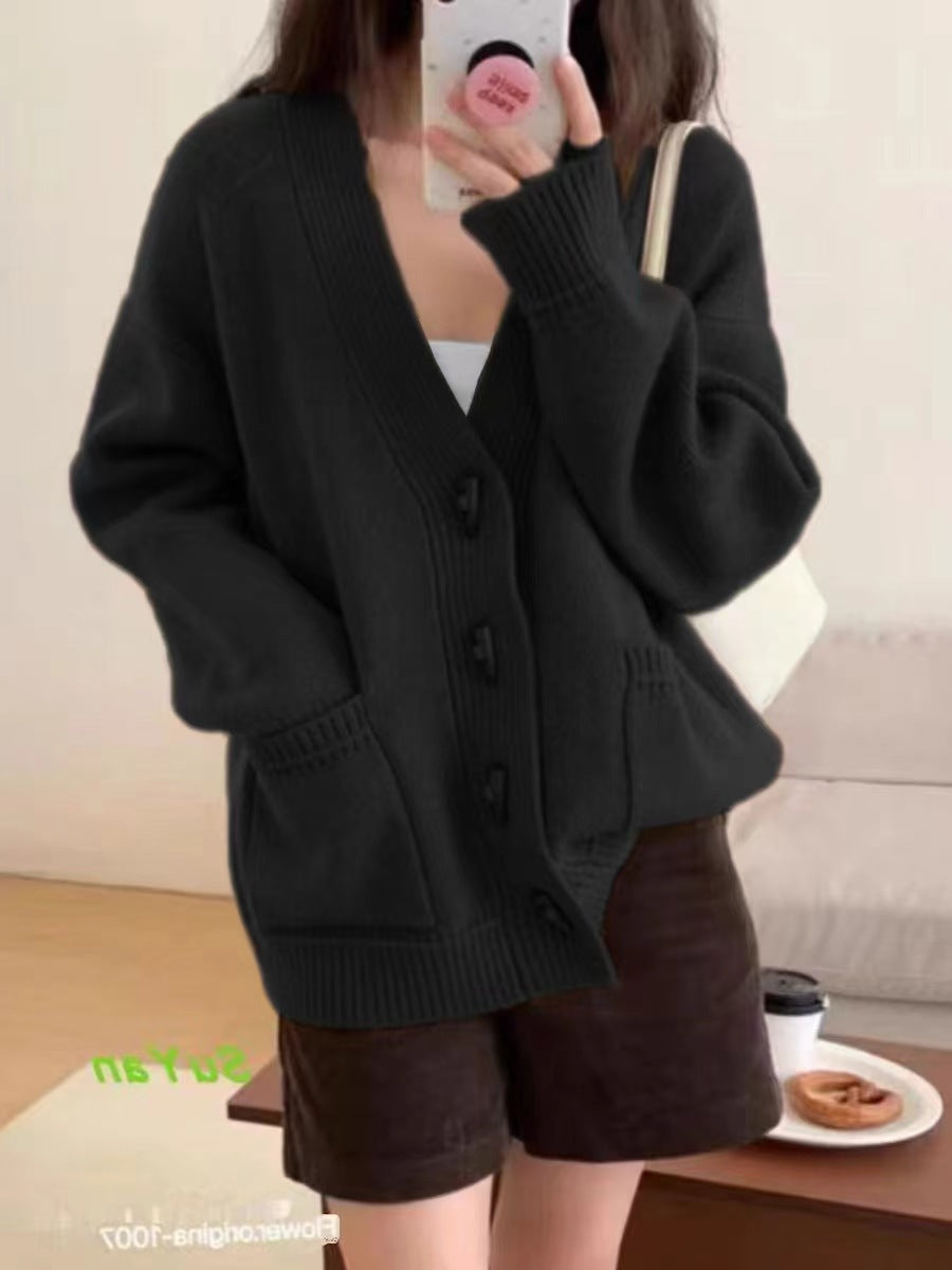 Dames Gilet confortable en tricot avec boutons modernes et poches Chic und Stil