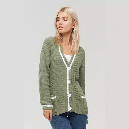 Dames gros tricot cardigan avec poches Chic und Stil