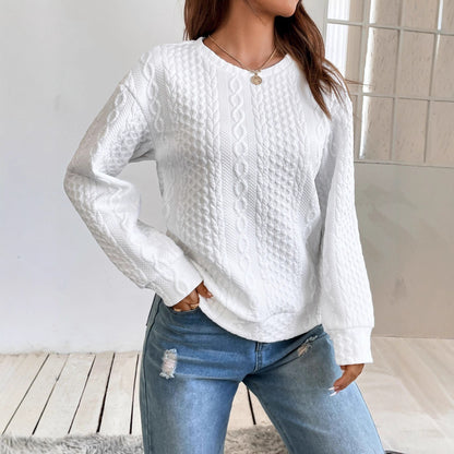 Pull en tricot pour femmes avec texture de surface structurée et élégante encolure ronde Chic und Stil