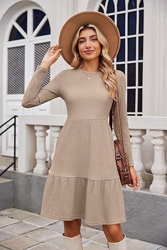 Robe maxi femme avec structure côtelée et jupe évasée Chic und Stil