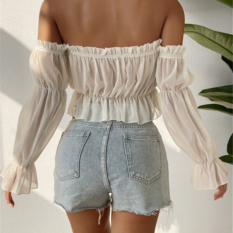 Dames blouse off-shoulder avec des manches amples Chic und Stil