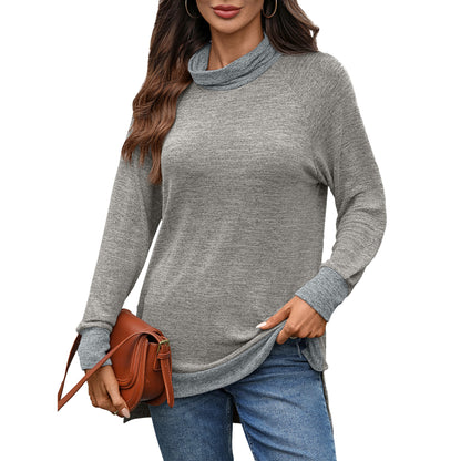 Pull casual pour femmes avec col montant et fentes latérales Chic und Stil