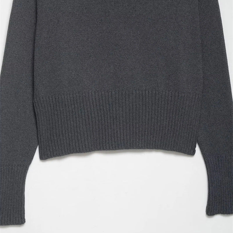 Pull en tricot surdimensionné pour femmes avec encolure dégagée et coupe décontractée Chic und Stil