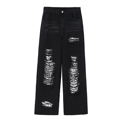 Damen Mode Baggy-Jeans avec ornement extravagant Chic und Stil