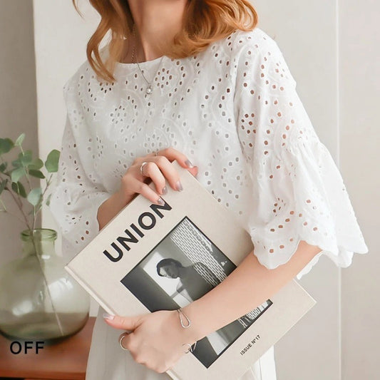 Blouse brodée à trou pour les femmes Chic und Stil