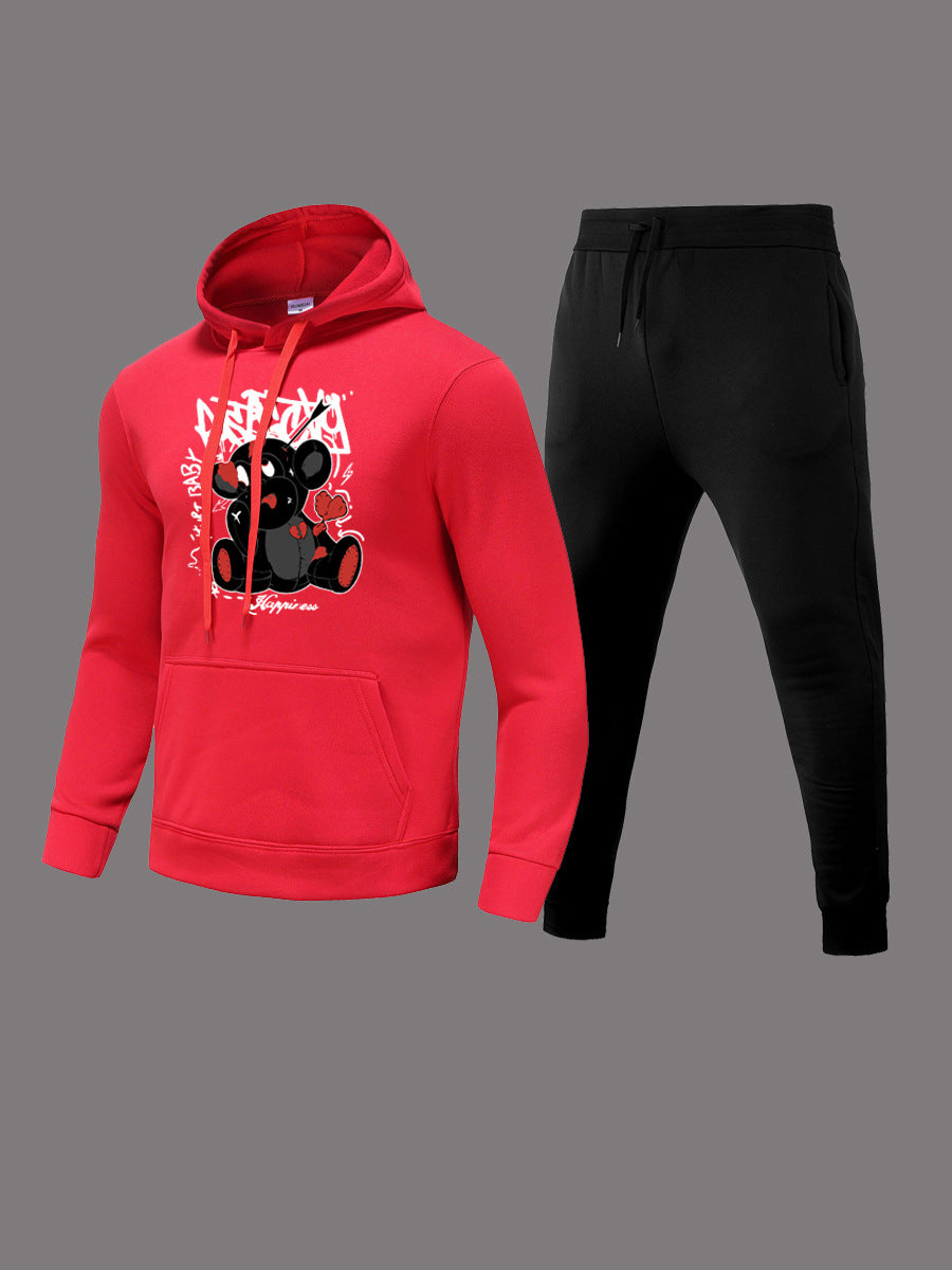 Women's sport hoodie set and jogging pants with a cute pattern Chic and Style