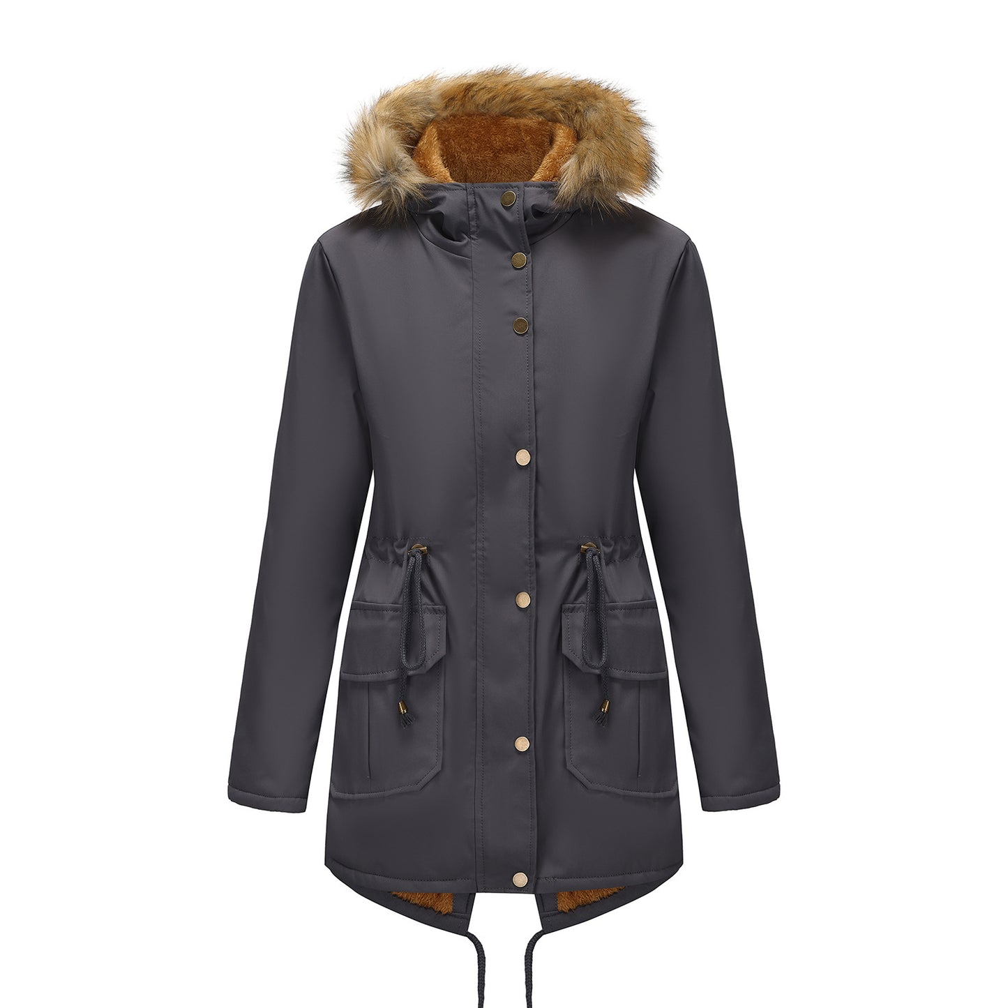 Dame parka d'hiver avec col en fourrure Chic und Stil