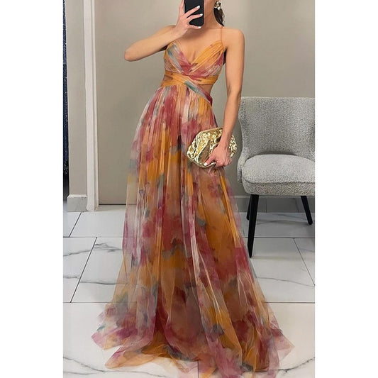 Femme Élégante Robe Maxi avec des détails découpés raffinés et un design fluide Chic und Stil