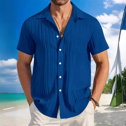 Chemise de plage à manches courtes structurée pour hommes Chic und Stil