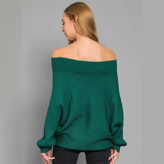 Pull femme décontracté avec décolleté asymétrique et manches larges Chic und Stil