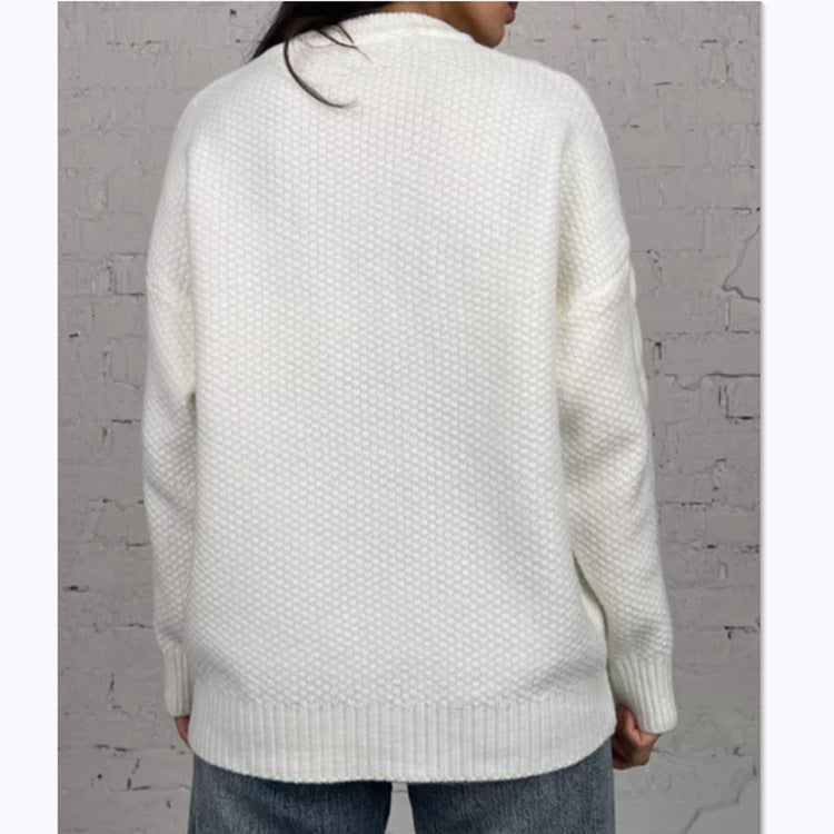 Pull en tricot oversized pour femmes avec motif en torsades Chic und Stil