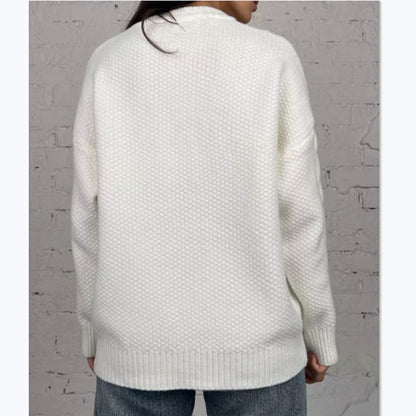 Pull en tricot oversized pour femmes avec motif en torsades Chic und Stil