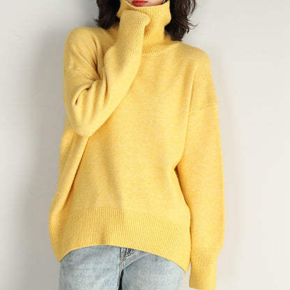 Pull à col roulé oversize pour femme avec structure côtelée Chic und Stil