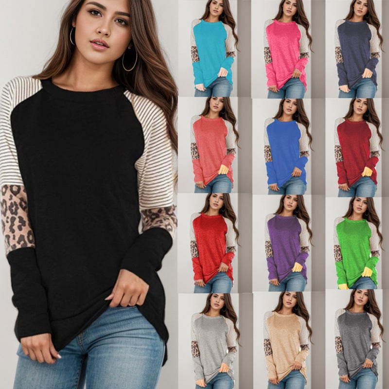 Chemisier long à manches longues pour femmes avec imprimé animal et design à rayures modernes Chic & Stil