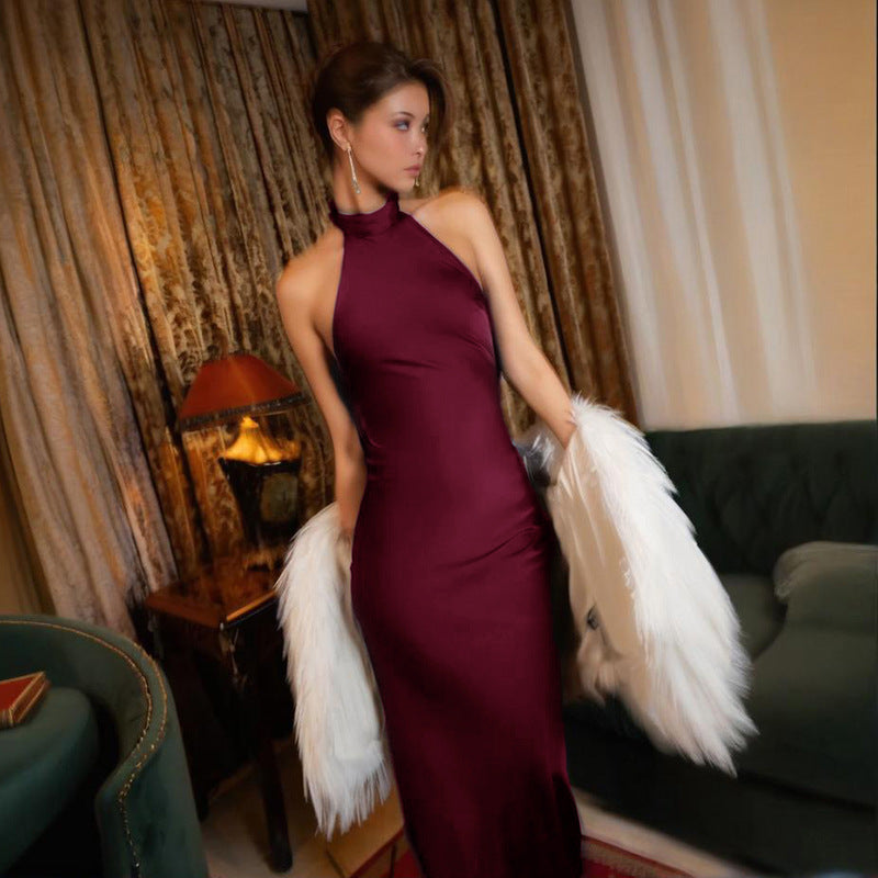 Femmes Robe Sirène Élégante Dos Nu Chic und Stil