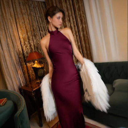 Femmes Robe Sirène Élégante Dos Nu Chic und Stil