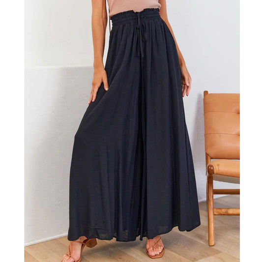 Wide Palazzo pants for women with elastic waist and practical side pockets Chic and Style