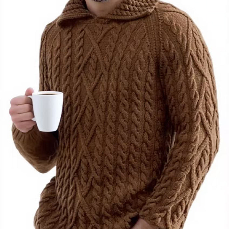 Pull à capuche en grosse maille pour hommes Chic und Stil