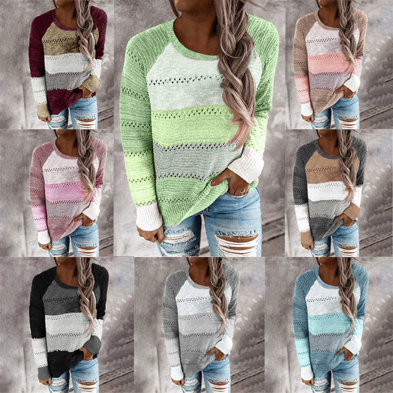 Pull en tricot léger à rayures pour femmes Chic und Stil