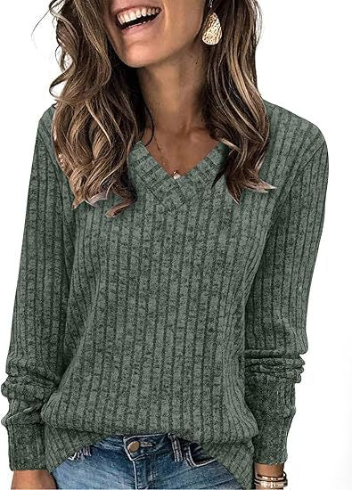 Dames V-cou tricot pull Chic und Stil