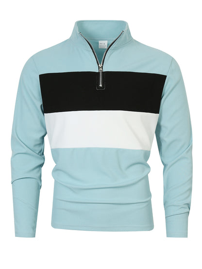 Pull-over zippé pour hommes avec une coupe de couleur tendance et un style confortable Chic und Stil