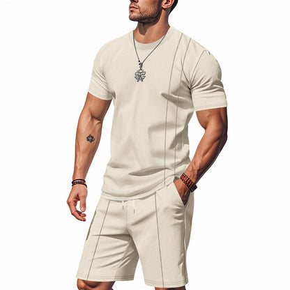 Ensemble pour hommes à manches courtes et shorts en matériau respirant Chic und Stil
